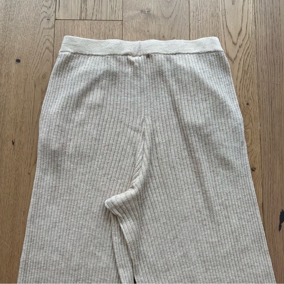 SKIN Melinda Ribbed Wool-blend Wide-leg Trousers in Beige - Picture 7 of 14